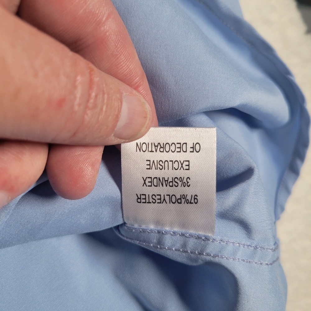 TailorByrd Performance Mens XXL Blue Stretch Button Down Long Sleeve Shirt NWT - Picture 13 of 16